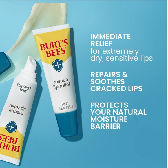 Burts Bees Rescue Lip Relief w/Shea Butter/Echinacea, 100% Natural Origin, 2Pack - Picture 3 of 7